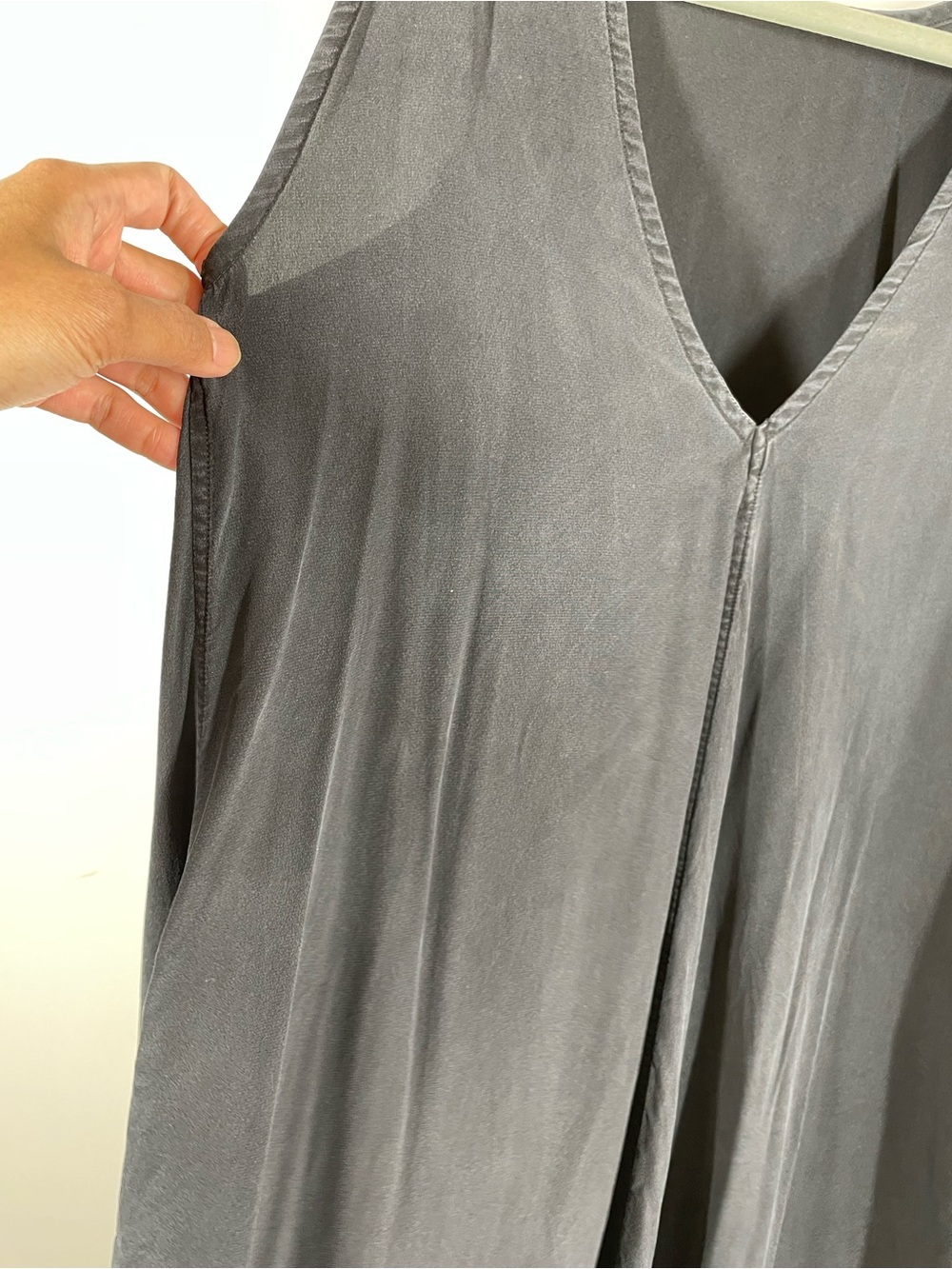 Elizabeth Suzann Silk Sleeveless Dress Gray Minimalist Quiet Luxury Small - Picture 6 of 13